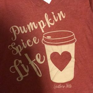 NWT Boutique Pumpkin Spice Life Tee Size Large